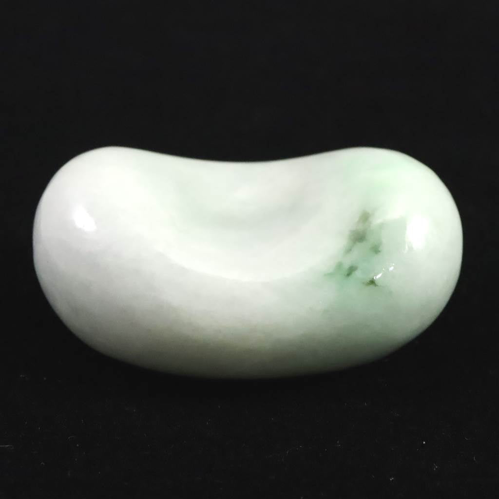 ミャンマー産翡翠天然石箸置き ミャンマー産 ホワイト＆グリーン翡翠 ヒスイ 44.5mm 箸置 50.3g (ID