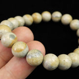 姫川薬石 トルマリン入り 10mm玉ブレスレット　証明書付　28.0ｇ (ID:93983)