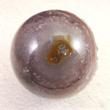 ブラジル産 アメジスト 77mmスフィア 丸玉 笑口 台付 540g (ID:94274)