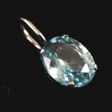 ブルージルコン　6X4mmオーバルカット ペンダントトップ　Pt900　0.5ct　　 (ID:94318)