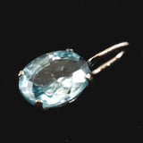 ブルージルコン　6X4mmオーバルカット ペンダントトップ　Pt900　0.5ct　　 (ID:94318)