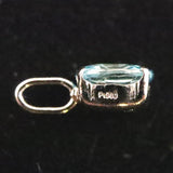 ブルージルコン　6X4mmオーバルカット ペンダントトップ　Pt900　0.5ct　　 (ID:94318)
