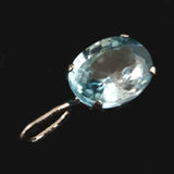 ブルージルコン　6X4mmオーバルカット ペンダントトップ　Pt900　0.5ct　　 (ID:94318)