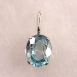 ブルージルコン　6X4mmオーバルカット ペンダントトップ　Pt900　0.5ct　　 (ID:94318)