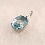 ブルージルコン　6X4mmオーバルカット ペンダントトップ　Pt900　0.5ct　　 (ID:94318)