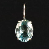 ブルージルコン　6X4mmオーバルカット ペンダントトップ　Pt900　0.5ct　　 (ID:94318)
