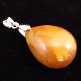 北海道産 蛍光オパール オレンジ  22mmペアシェイプ ペンダントトップ 4.0g (ID:94409)