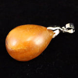 北海道産 蛍光オパール オレンジ  22mmペアシェイプ ペンダントトップ 4.0g (ID:94409)