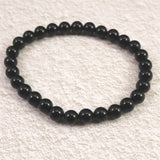 チベット産 天然モリオン水晶 4A  6mm玉 ブレスレット 10.3g (ID:94489)