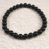 チベット産 天然モリオン水晶 4A  6mm玉 ブレスレット 10.3g (ID:94489)