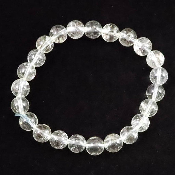 天然非加熱 ゴシェナイト ヒマラヤンベリル　8mm玉ブレスレット 18.4g (ID:94490)