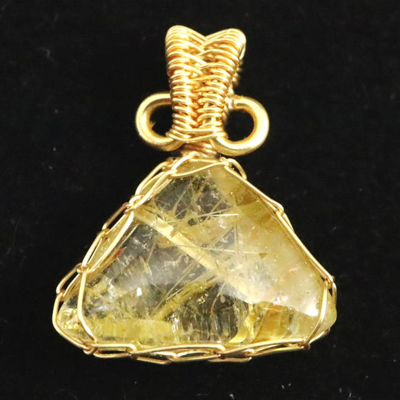 ゴールドルチルクォーツ  ワイヤー ペンダントトップ 2.7g (ID:94703)