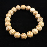 姫川薬石（ブラウン） 10mm玉ブレスレット　証明書付　27.5ｇ (ID:94857)