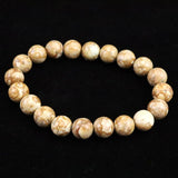 姫川薬石（ブラウン） 10mm玉ブレスレット　証明書付　27.5ｇ (ID:94857)