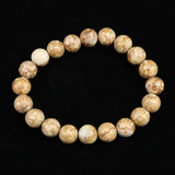 姫川薬石（ブラウン） 10mm玉ブレスレット　証明書付　27.5ｇ (ID:94857)