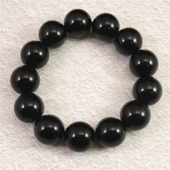 チベット産 天然モリオン水晶(4A)　18mm玉 ブレスレット 105.60g (ID:95704)