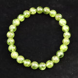 ペリドット 橄欖石  7.5mm玉ブレスレット 4Aグレード 19.1g (ID:95754)