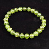 ペリドット 橄欖石  7.5mm玉ブレスレット 4Aグレード 19.1g (ID:95754)