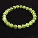 ペリドット 橄欖石  7.5mm玉ブレスレット 4Aグレード 19.1g (ID:95754)