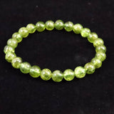 ペリドット 橄欖石  7.5mm玉ブレスレット 4Aグレード 19.1g (ID:95754)