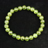 ペリドット 橄欖石  7.5mm玉ブレスレット 4Aグレード 19.1g (ID:95754)