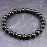 ノーブルシュンガイト  エリートシュンガイト　8mm玉ブレスレット 13.78g (ID:95784)