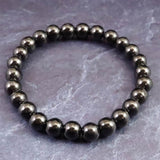 ノーブルシュンガイト  エリートシュンガイト　8mm玉ブレスレット 13.78g (ID:95784)