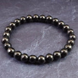 ノーブルシュンガイト  エリートシュンガイト　8mm玉ブレスレット 13.78g (ID:95784)