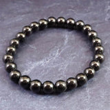 ノーブルシュンガイト  エリートシュンガイト　8mm玉ブレスレット 13.78g (ID:95784)