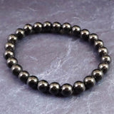 ノーブルシュンガイト  エリートシュンガイト　8mm玉ブレスレット 13.78g (ID:95784)