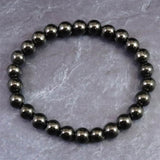 ノーブルシュンガイト  エリートシュンガイト　8mm玉ブレスレット 13.78g (ID:95784)