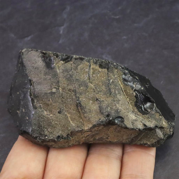 隠岐の島 黒曜石 原石 ディレクトリーカード付 135.7g (ID:95800