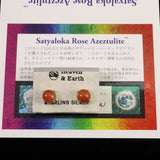 H&E社 サチャロカ ローズアゼツライト(AZOZEO)  8mmラウンド　ピアス 証明書付　 (ID:96524)