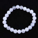 ブルーカルセドニー　8.5mm玉ブレスレット 19.2g (ID:96556)