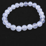 ブルーカルセドニー　8.5mm玉ブレスレット 19.2g (ID:96556)