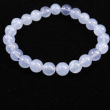 ブルーカルセドニー　8.5mm玉ブレスレット 19.2g (ID:96556)