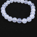 ブルーカルセドニー　8.5mm玉ブレスレット 19.2g (ID:96556)