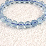 ブラジル産 サンタマリア アクアマリン 8mm玉ブレスレット 17.3g (ID:96581)