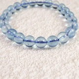 ブラジル産 サンタマリア アクアマリン 8mm玉ブレスレット 17.3g (ID:96581)