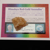 H&E社 ヒマラヤレッドゴールドアゼツライト(AZOZEO)  25mm原石 証明書付 10.7g (ID:96591)