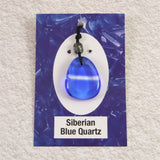 H&E社 シベリアンブルークォーツ　タンブル コード ペンダント 7.3g (ID:96685)