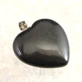 H&E社 ブラックアゼツライト(AZOZEO) 25mmハートペンダントトップ 証明書付 7.1g (ID:96831)
