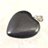 H&E社 ブラックアゼツライト(AZOZEO) 25mmハートペンダントトップ 証明書付 7.1g (ID:96831)