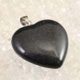 H&E社 ブラックアゼツライト(AZOZEO) 25mmハートペンダントトップ 証明書付 7.1g (ID:96831)