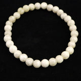 宮崎県産 二ニギ水晶　 6mm玉ブレスレット 証明書付 9.9g (ID:96966)