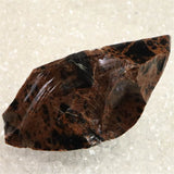 北海道産 オブシディアン 黒曜石 花十勝 98mm原石 143g (ID:97358)