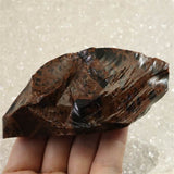 北海道産 オブシディアン 黒曜石 花十勝 98mm原石 143g (ID:97358)