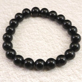 隠岐の島 黒曜石 10mm玉ブレスレット ディレクトリーカード付 26.2g (ID:97418)