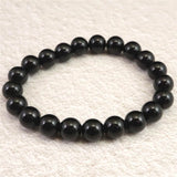 隠岐の島 黒曜石 10mm玉ブレスレット ディレクトリーカード付 26.2g (ID:97418)