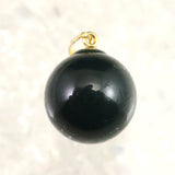 島根県 出雲碧玉 出雲石 SA 11mm玉 ペンダントトップ　K18YG ディレクトリーカード付 (ID:97480)